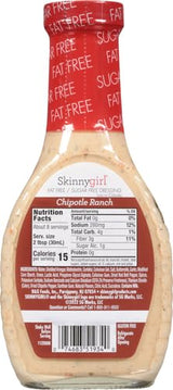 Skinnygirl Fat-Free Salad Dressing, Sugar-Free Chipotle Ranch, 8 Ounce