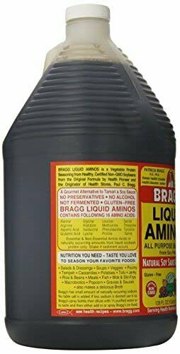 Bragg Liquid Aminos All-Purpose Seasoning - 128 fl oz - Gluten-Free Soy Sauce Alternative - Perfect for Stir-Fries and Cooking at Home (Pack of 4)