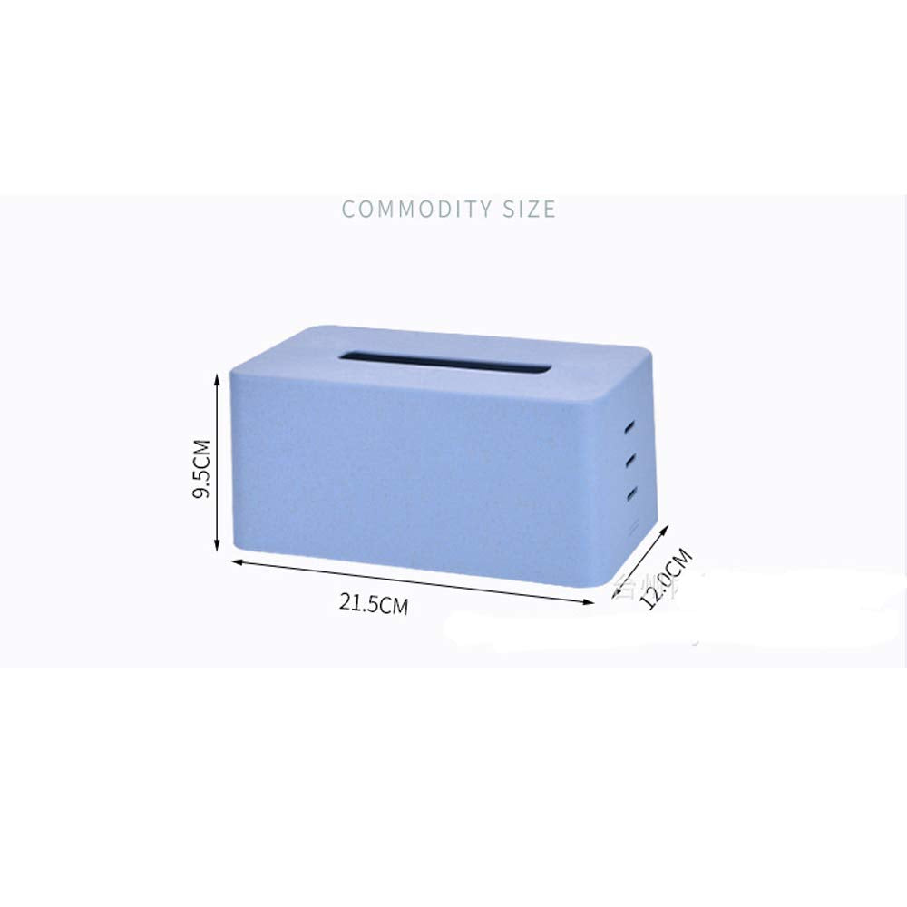 SUNGFINE Plastic Paper Facial Tissue Rectangular Facial Tissue Dispenser Box Holder with Bottom, Bathroom Vanity Countertops Desks Office (Blue