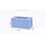 SUNGFINE Plastic Paper Facial Tissue Rectangular Facial Tissue Dispenser Box Holder with Bottom, Bathroom Vanity Countertops Desks Office (Blue