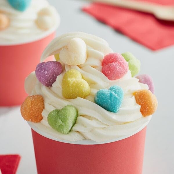 Valentine Gummy Candy 8oz Soft & Chewy Festive Treats (1 Pack, Sanded Hearts)