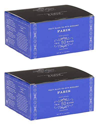 Harney & Sons Paris Tea Bags - Box of 50 Tea Bags (Pack of 2) Fruity Black Tea with Bergamot