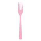 Lovely Pink Solid Plastic Forks (18ct) - Durable & Elegant Party Cutlery - Perfect For Parties, Picnics & Every Occasion