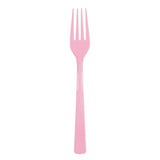 Lovely Pink Solid Plastic Forks (18ct) - Durable & Elegant Party Cutlery - Perfect For Parties, Picnics & Every Occasion