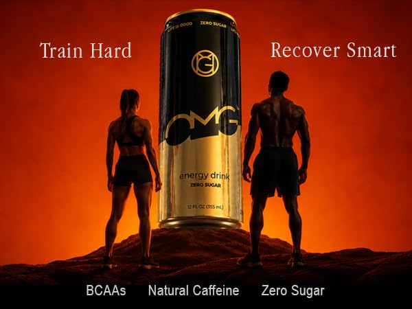 OMG Energy Drink Sugar Free, 120mg Natural Caffeine, 12 Pack - BCAA & Vitamins