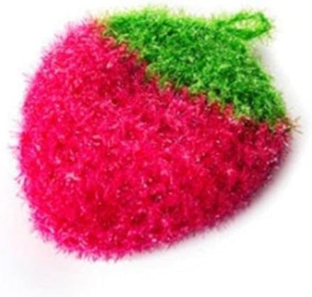 1 Pc Strawberry Colorful Scrubber, Non-Scratch Dish Scrubber, Household Cleaning Pad Scrubber Sponge, Non-Scratch Scrubber Cleaning Tools (Rose Red)