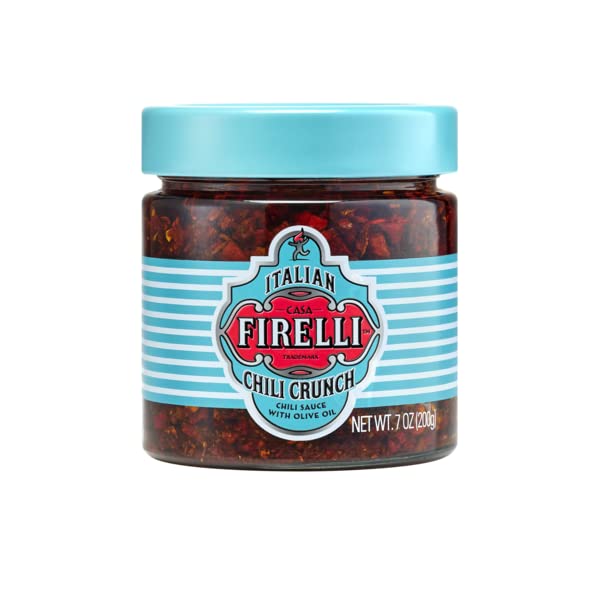 FIRELLI Chili Crunch | 7oz Bottle (Pack of 1) | Italian Chili Crunch Perfect for Cooking or Garnish, Enjoy with Ramen, Pizza, Eggs | Great Flavor
