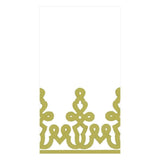 Caspari Dessin Passementerie Paper Linen Guest Towel Napkins in Moss Greens - 12 Per Package