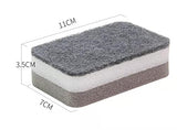 5 Pcs Heavy Duty Scrub Sponges,Dual-Sided Dishwashing Sponge for Kitchen,Multi-Use Deep Cleaning Scrub Sponge (Grey White)