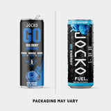 Jocko Fuel GO Energy Drinks, Blue Raspberry - 95mg Caffeine with Added Adaptogens, Vitamin B12 & B6, & L Theanine for Mood & Focus Support, No Sugar