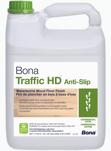 Bona Wood Traffic HD Anti-Slip 128 fl oz Jug, Satin Finish, Water-Based, Clear/Neutral, 11.5 x 5 x 1E+1 inches