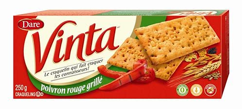 Vinta Roasted Red Pepper Crackers, Dare, 250g/9oz, 2-Pack {Imported from Canada}