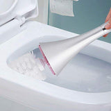 Toilet Bowl Brush and Holder, Creative Toilet Brush Set with Stainless Steel Base (White)