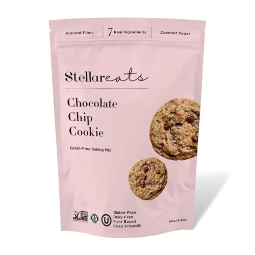 Stellar Eats Grain-Free Chocolate Chip Cookie Mix | Almond Flour-Based | Gluten-Free, Dairy-Free, Paleo-Friendly | Soft, Chewy & Fudgy | Sweetened with Unrefined Coconut Sugar | Makes 14-16 Cookies