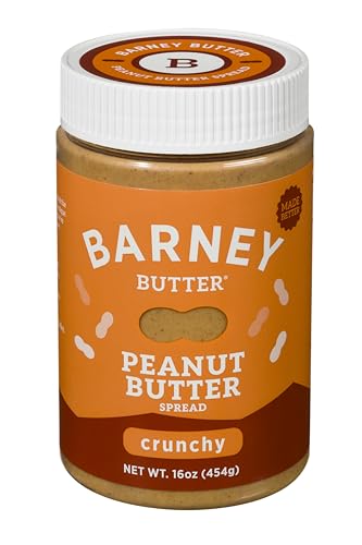 Barney Butter Peanut Butter, Crunchy, 16 Ounce Jar, Natural, No Stir, Non-GMO, Gluten Free, Keto, Vegan