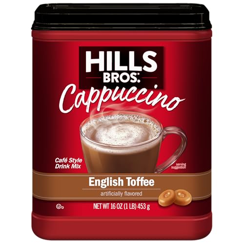 Hills Bros. Cappuccino Mix - Rich, Frothy Coffeehouse-Tasting Instant Drink Mix - Quick and Easy Preparation - Perfect for Hot & Iced Drinks