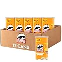 Pringles Potato Crisps Chips, Lunch Snacks, Office and Kids Snacks, Grab N' Go, Cheddar Cheese (12 Cans)