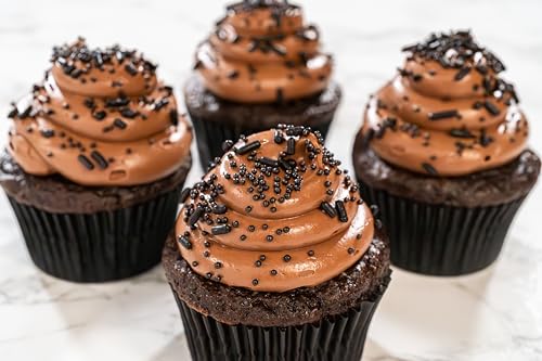Bakerpan Black Nonpareils Sprinkles - 7 Ounces Black Sprinkles for Cake Decorating - Edible Nonpareils for Cupcakes, Ice Cream, Cake Decorations (Made