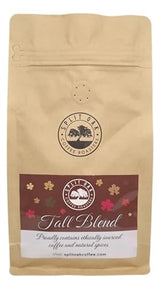 Fall Blend Coffee hand roasted beans, complex and spicy with notes of nutmeg, cinnamon, and pumpkin spice by SPLIT OAK COFFEE ROASTERS Medium Roast
