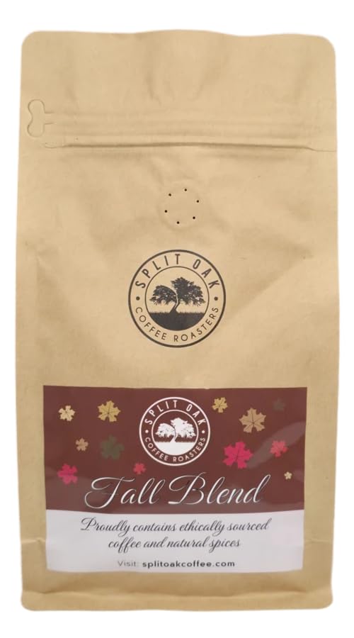 Fall Blend Coffee hand roasted beans, complex and spicy with notes of nutmeg, cinnamon, and pumpkin spice by SPLIT OAK COFFEE ROASTERS Medium Roast