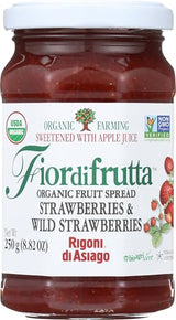Rigoni Di Asiago Fiordifrutta Organic Fruit Spread, Strawberry, 8.82 Ounce