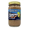 Wilderness Poets, Almond Butter - Organic Raw Nut Butter (1 Pound) - Vegan, Gluten Free, Non GMO, No Salt, No Sugar - Glass Jar