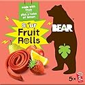 BEAR Sour Fruit Snack Rolls, Strawberry Lemon - 0.7 Ounce (5 Count) - Gluten Free, Vegan, and Non-GMO - Healthy School And Lunch Snacks For Kids