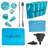 nugbuddy Glass Cleaning Kit - Reusable Silicone Accessories - Complete Kit to Clean your Piece, Just Add Cleaner - Reusable Soaker Bag, Brushes, Mat