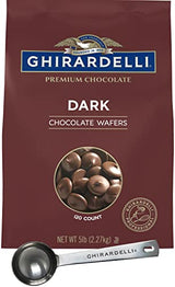 Ghirardelli Dark Chocolate Wafers, 5 lb Bag with Ghirardelli Barista Spoon