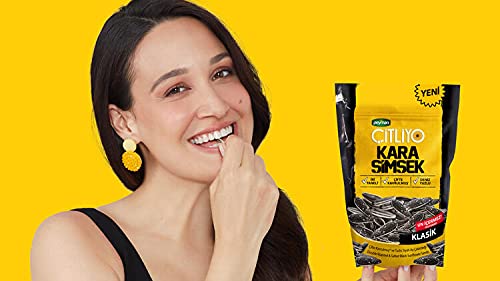 Salted Black Sunflower Seeds,Seeds,Black Lightning,Coarse Grain,Double Roasted,Sea Salted,Gluten Free 180Gr 6.4 Oz By Peyman Halal ???? ???? ?????
