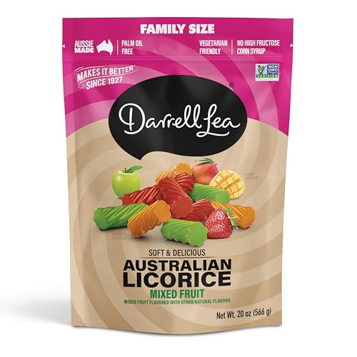 Darrell Lea Family Size Soft Australian Licorice, Non-GMO, No Palm Oil, Vegetarian Friendly, No High Fructose Corn Syrup, Soft & Chewy Licorice Candy