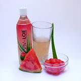 Vivaloe Watermelon Flavor Aloe Beverage All Natural Aloe Juice, 16.9 fl. oz./500 mL, 12 Count