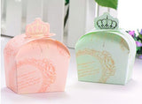 Krismile 50Pcs Royal crown design sweet candy Chocolate cookies box, Wedding Favor gift boxes for cakes Party decor (Green)