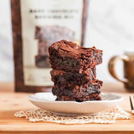 Renewal Mill Dark Chocolate Brownie Mix 18 oz, Gluten-Free, Vegan, Non-GMO, Upcycled Ingredients I Easy to Make in One Bowl, Only Requires Oil and Water, Kid-Friendly | Packaging May Vary