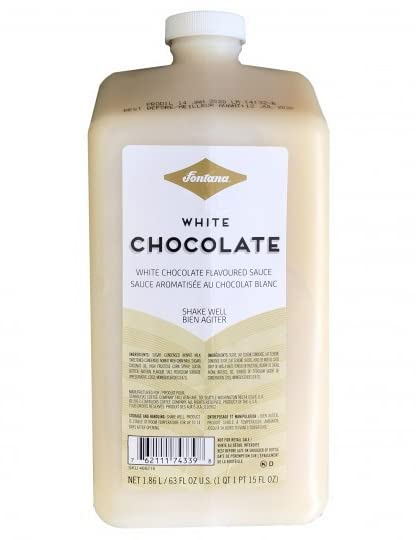 Fontana White Chocolate Mocha Sauce (63 oz, 2 Pack) - Premium White Chocolate Flavoring for Coffee, Lattes, Desserts & Baking - Includes Dispensing