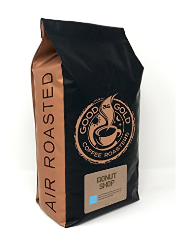 Donut Shop Blend Coffee, Light/Medium Roast, Whole Bean (5 Pound Bag) - Good As Gold Coffee Roasters