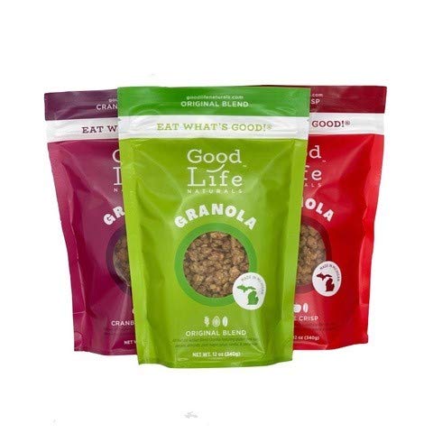 Good Life Natural’s Gluten Free Granola Cereal Variety 6 Pack | Apple Crisp, Cranberry Cherry & Original Blend | Natural Ingredients | No Artificial