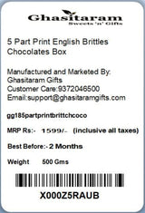 Ghasitaram Gifts Chocolate - 5 Part Print English Brittles Chocolates Box