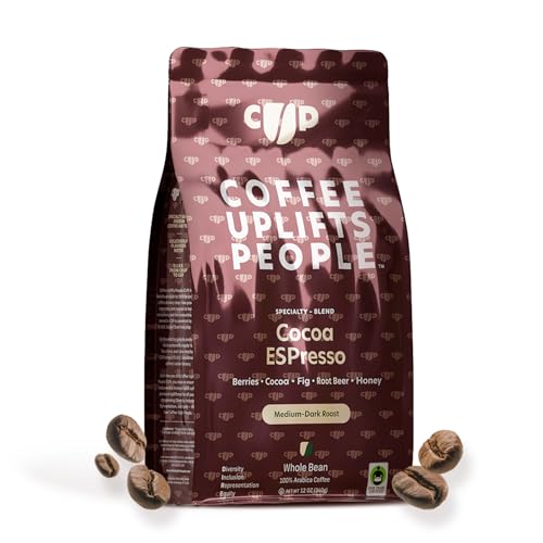 Coffee Uplifts People Cocoa Espresso Whole Bean Coffee, 12 OZ
