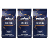 Lavazza Super Crema Whole Bean Coffee, Medium Espresso Roast, Arabica and Robusta Blend, 2.2 lb Bag (Pack of 3)