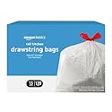 Amazon Basics Flextra Tall Kitchen Drawstring Trash Bags, 13 Gallon, 120 Count