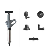 HEPBAK Stainless Steel Toilet Pipe Dredger Pneumatic Household High-pressure Dredging Tool Set Thickened Wall Cylinder Sturdy And Safe (Color: gray)