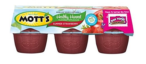 Mott's Healthy Harvest Summer Strawberry Applesauce Cups (Pack of 3) 6 Count, 23.4 oz