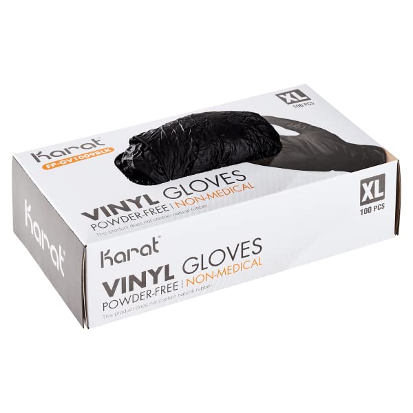 Karat FP-GSV1047B Synthetic Vinyl Powder-FREE Glove (Black) - Medium - 1,000 case