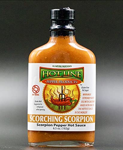 HOT LINE PEPPER PRODUCTS Gourmet Hot Sauces (Scorching Scorpion, 4 pack)