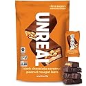 UNREAL Dark Chocolate Caramel Peanut Nougat Bars (1 Bag), 70% Organic Ingredients, Fair Trade, Non-GMO, No Corn Syrup, Sugar Alcohols, Soy, 3.4oz