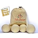 Wool Laundry Dryer Ball 4 Pieces by Mili Felt- Reusable Extra Large Premium Natural Fabric Softener, Reduces Clothing Wrinkles, Eco-Friendly ~ Made