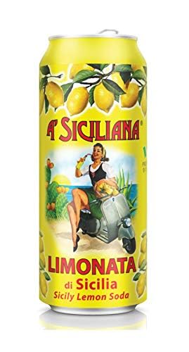 A' Siciliana Sicilian Sparkling Drink Limonata - Refreshing and Delicious Italian Soda made with Sicilian Lemon - Authentic Imported Italian Beverage