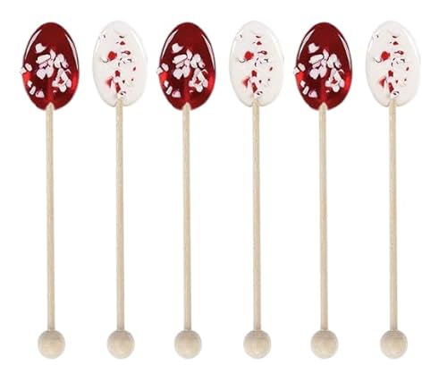 Peppermint Candy Spoons - Edible Stirring Spoons for Hot Beverages & Desserts | 6 Spoons | GLUTEN FREE | Naturally Flavored | Real Honey | Great