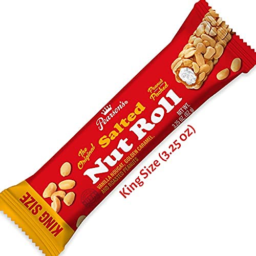 Pearson's King Original Salted Nut Roll | Loaded With Crunchy Roasted Peanuts, Golden Caramel, and Chewy Nougat | Pack of 18-3.25 oz. King-Sized Candy